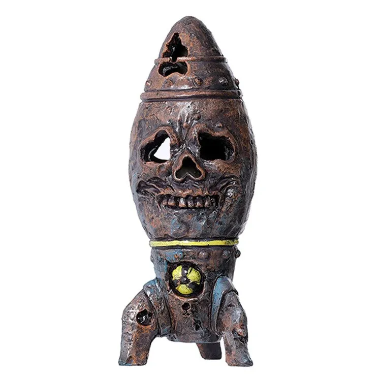 Garden Halloween Skeleton Bomb The Skull Bomb Nuclear Warhead Resin Decorative Crafts Ornament