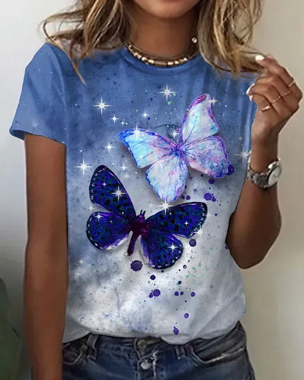 Abstract Butterfly Painting T-shirt