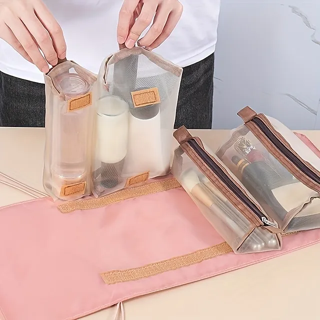 Travel Cosmetic Bag Foldable Makeup Organzier Portable Versatile Toiletry Wash Bag