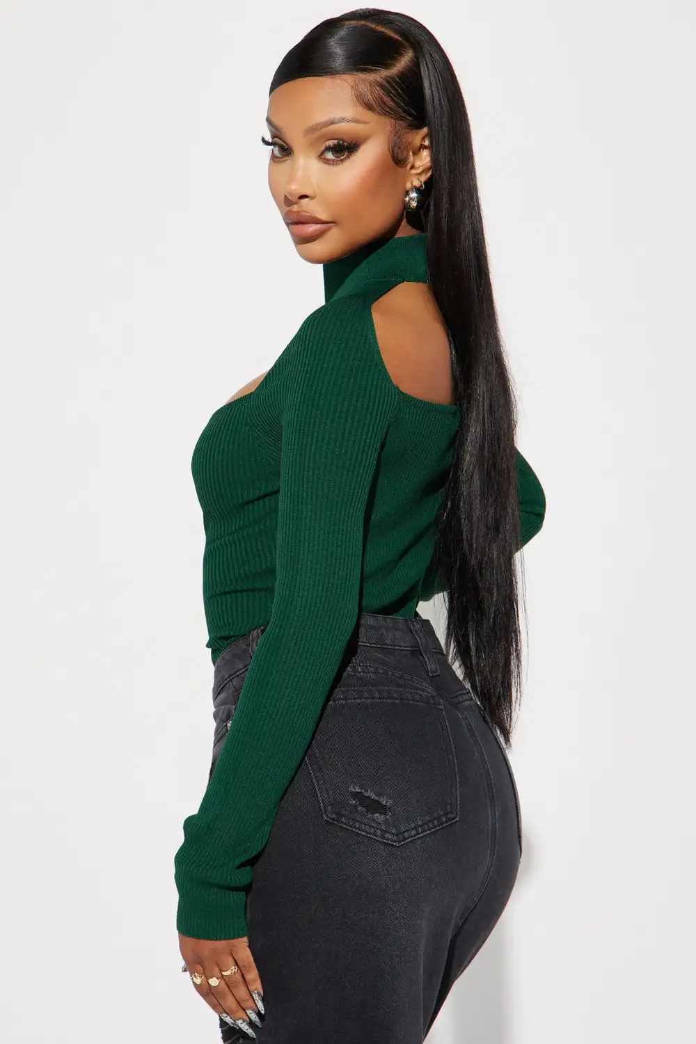 Jodeci Sweater Bodysuit - Hunter
