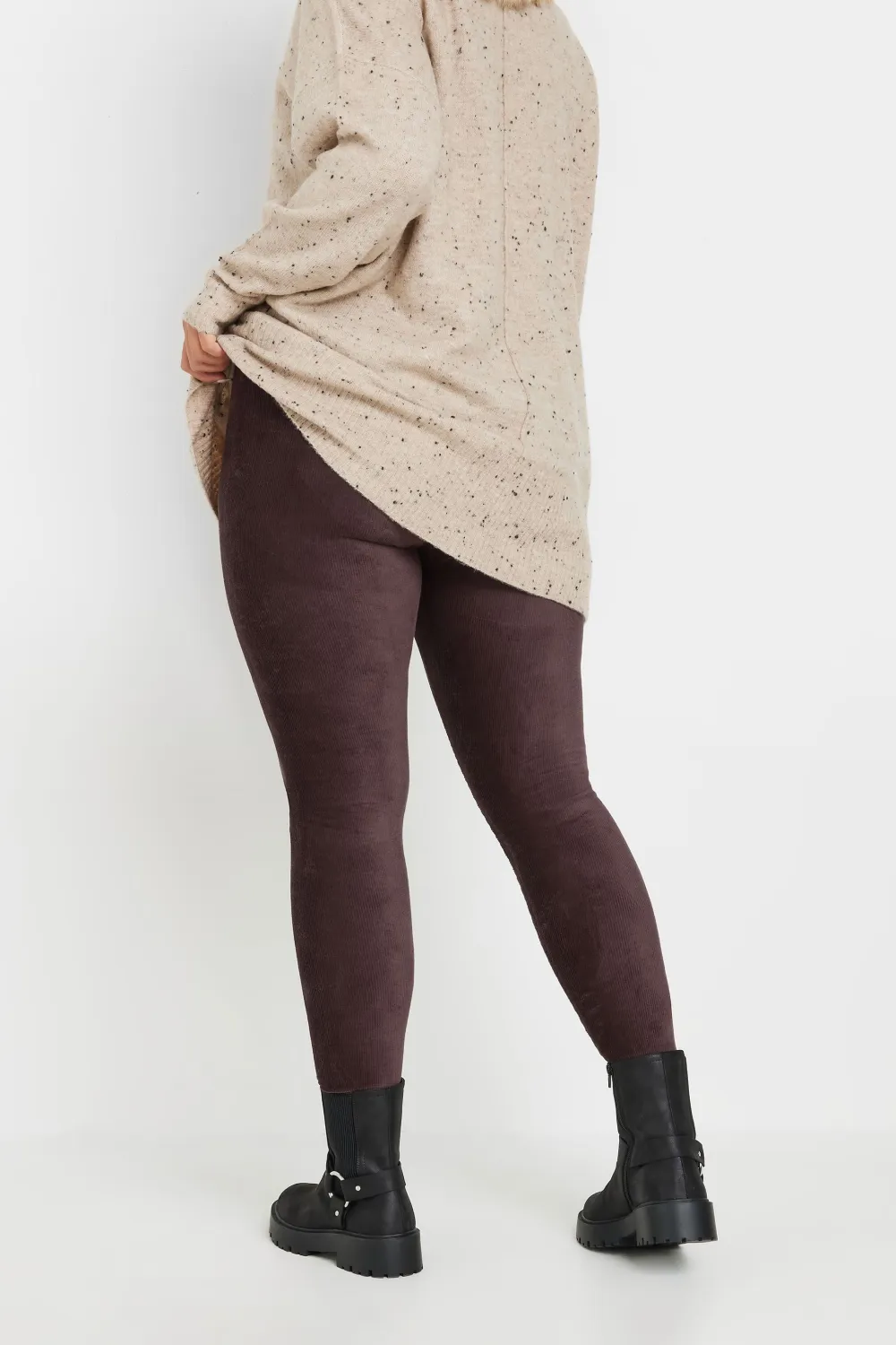 YOURS Curve Chocolate Brown Corduroy Leggings