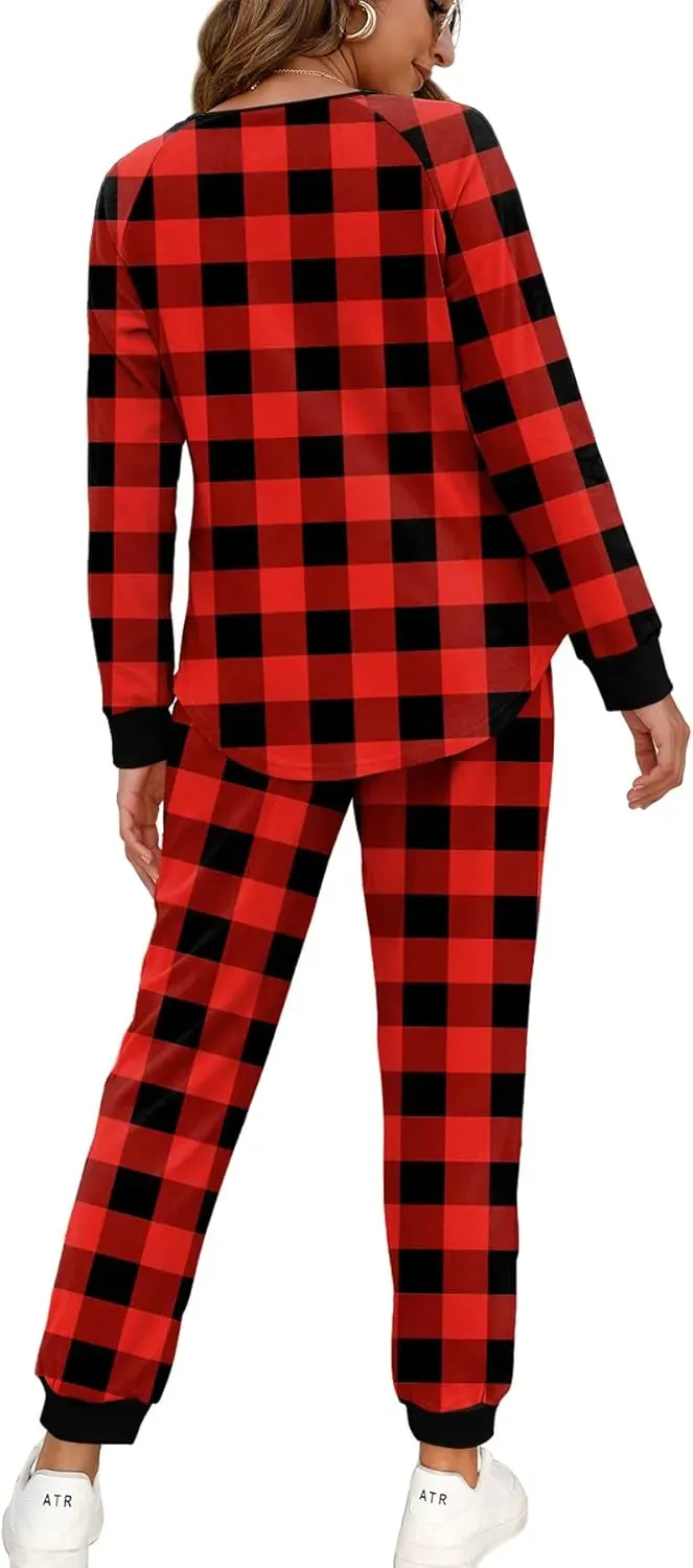 Two Piece Outfits for Women Lounge Sets Button Down Sweatshirt Sweatpants Sweatsuits Set with Pockets