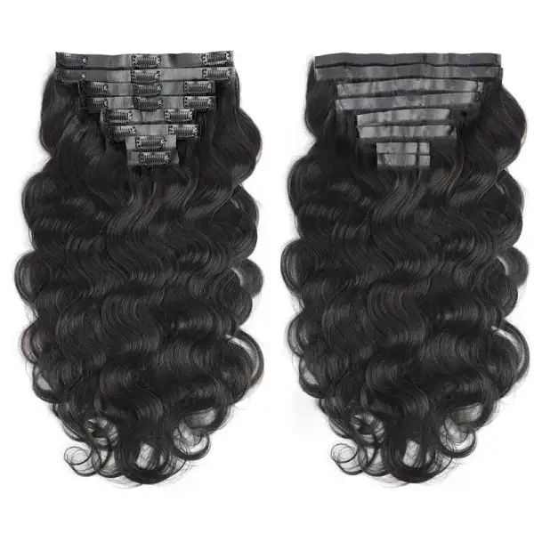 8 Pieces/Set Seamless PU Clip-Ins  Body Wave Hair Extensions Clip In Human Hair Extension