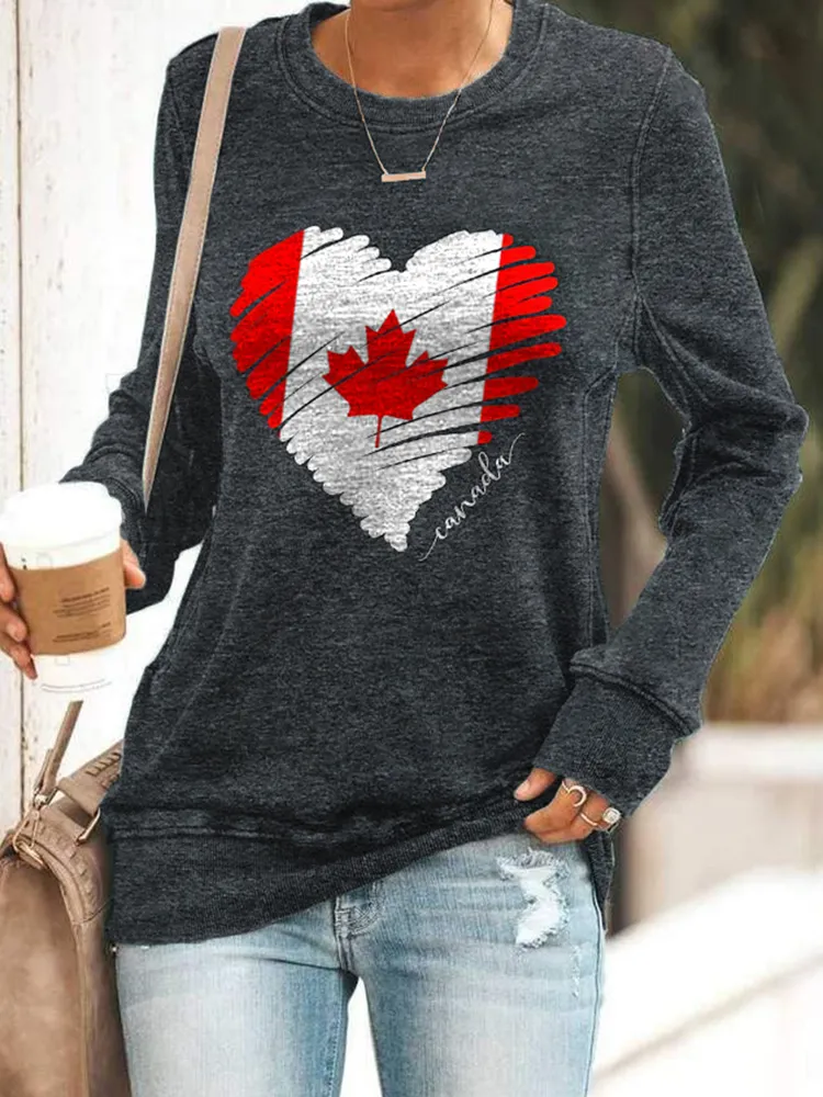 Women's Canada Maple Leaf Print Sweatshirt