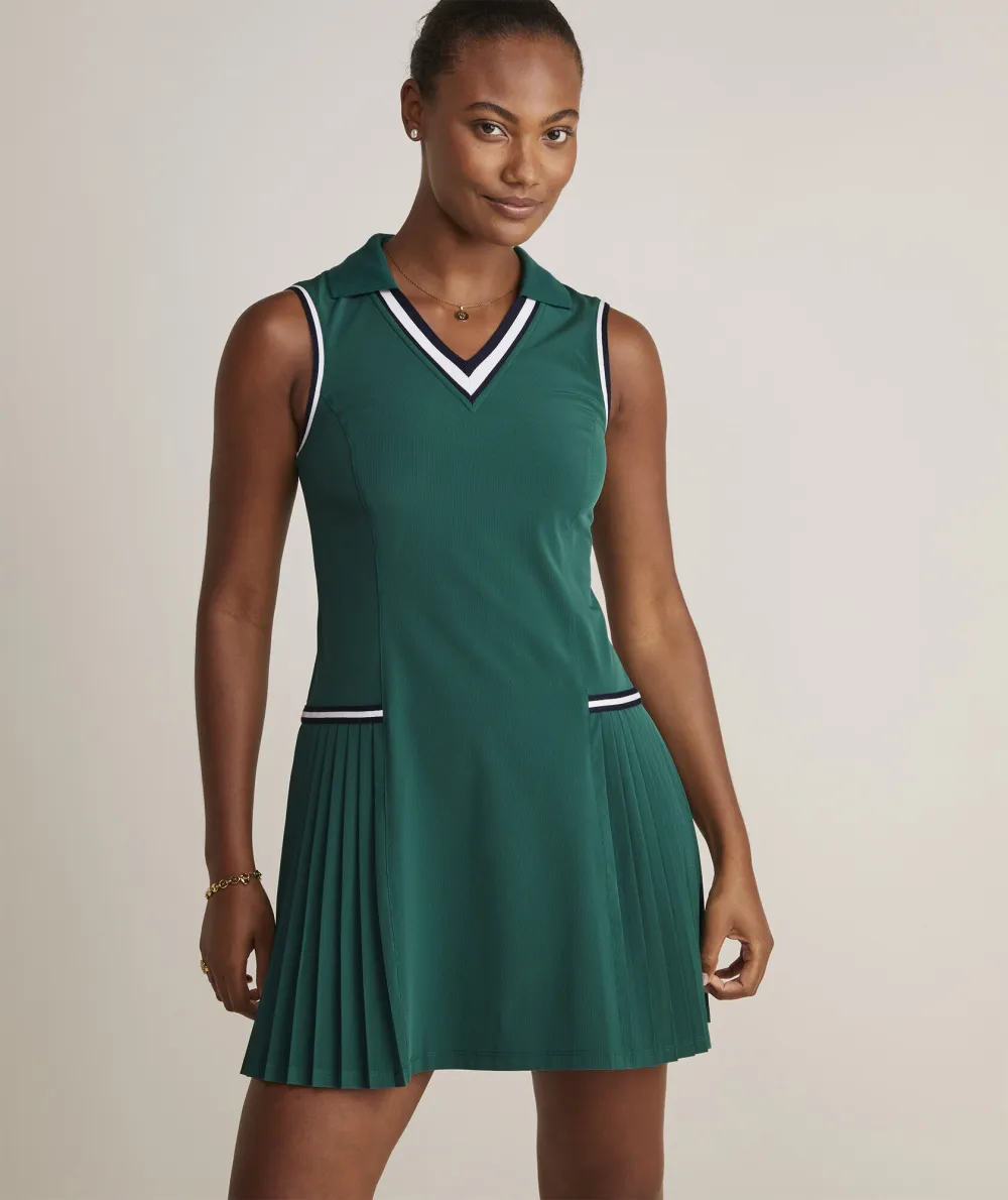 Polo Collar Pleated Performance Dress