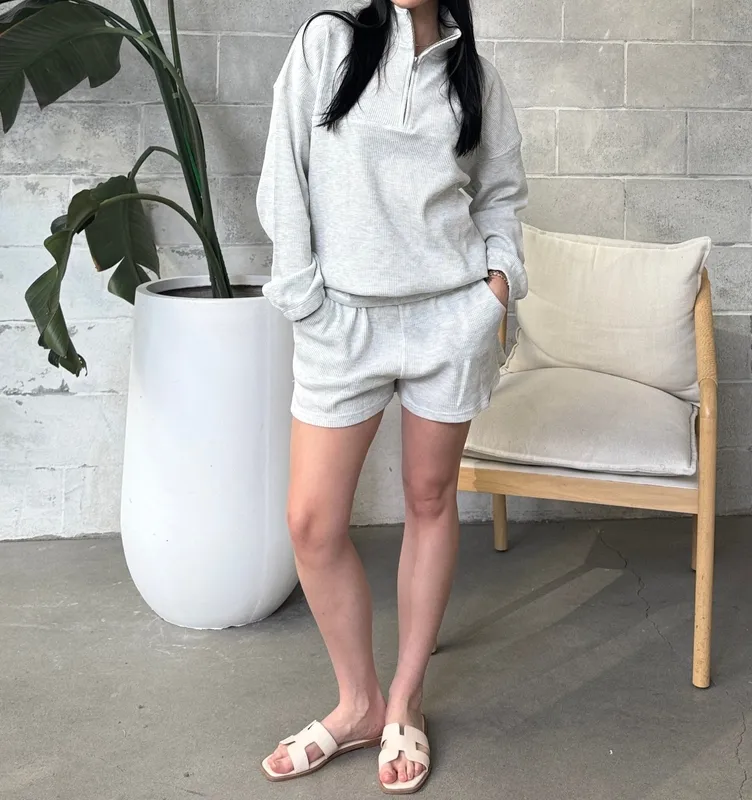 Waffle Texture Pull-On Shorts