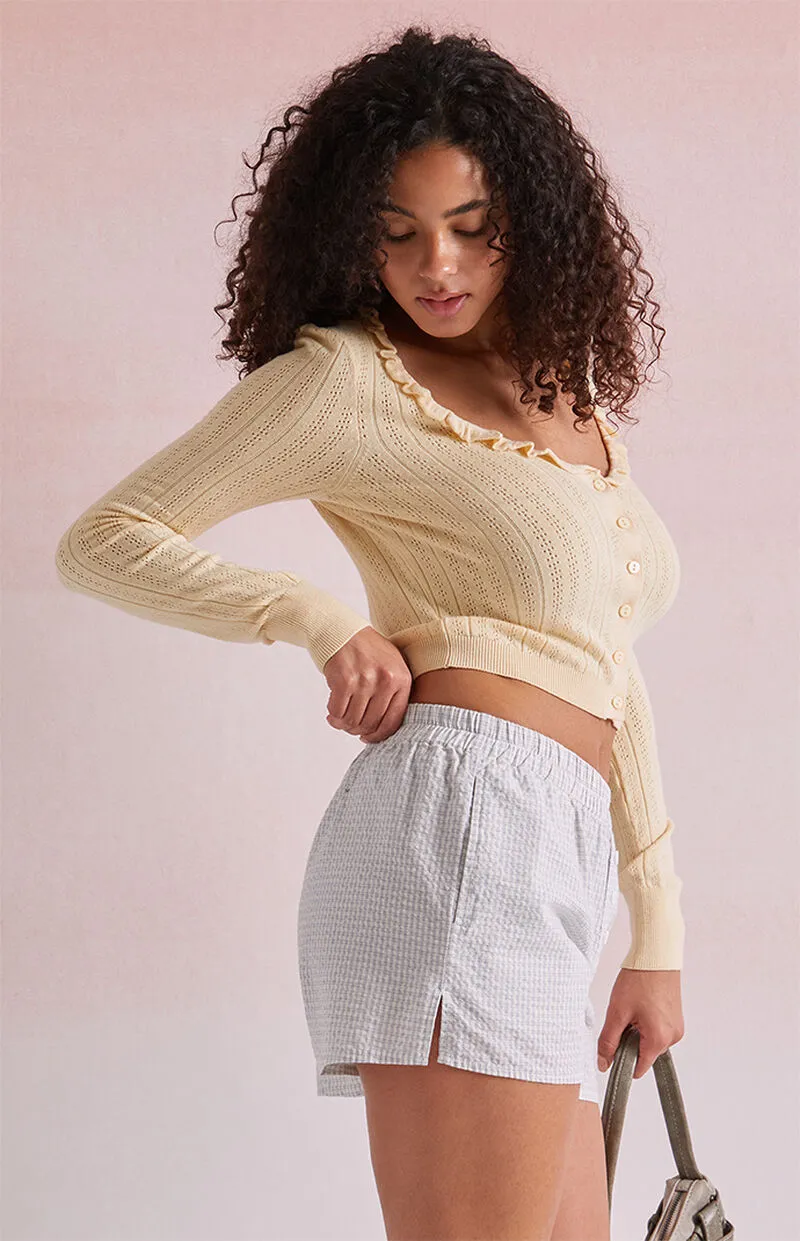 Beverly and Beck Blue Plaid Boxer Shorts