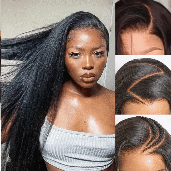 Kinky Straight 13x6 Real HD Lace Undetactable BlendAway Full Lace Frontal Wig 100% Virgin Human Hair