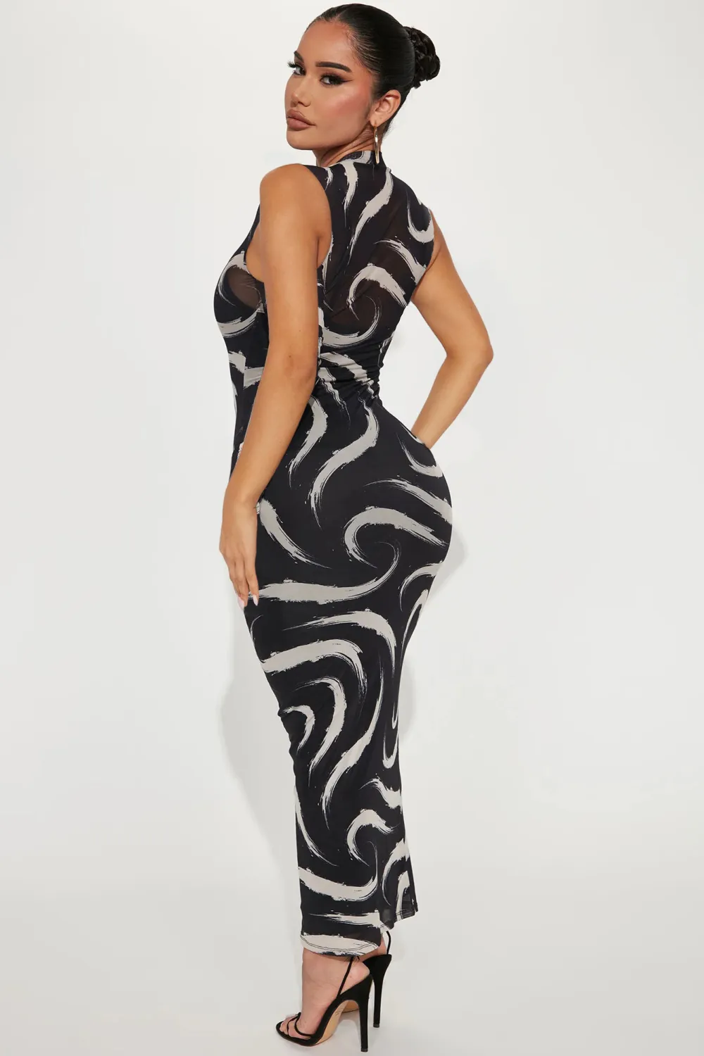 Shea Mesh Maxi Dress - Black