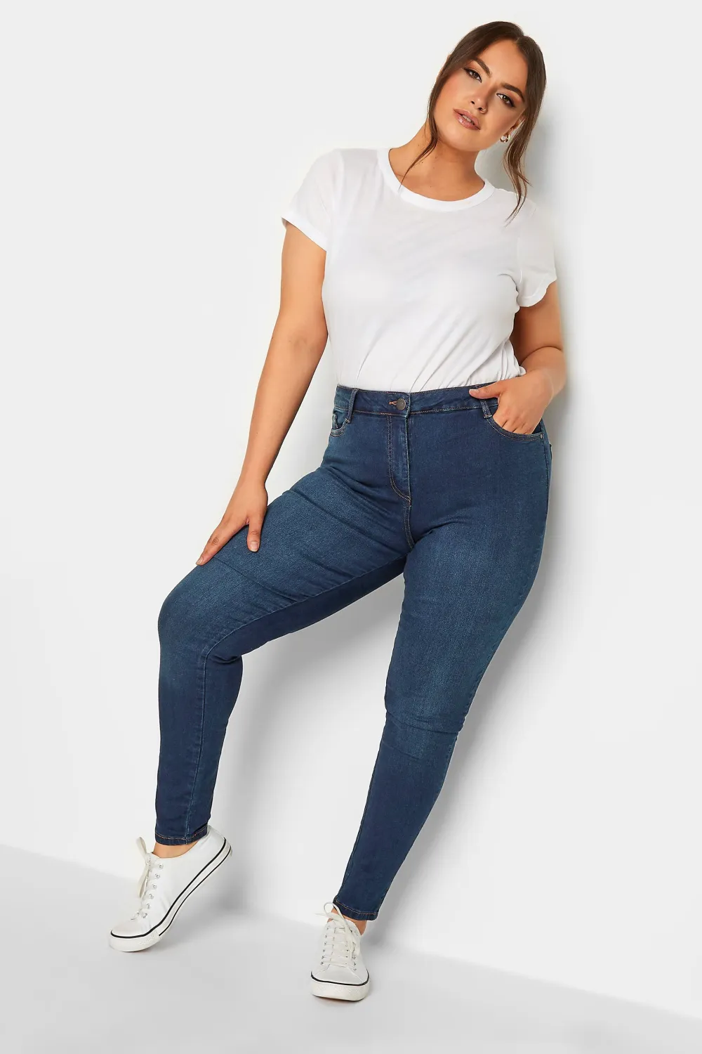 YOURS FOR GOOD Curve Black Skinny Stretch AVA Jeans