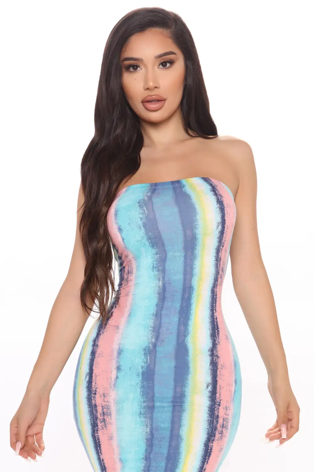 Look Me Up And Down Maxi Dress - Blue/combo