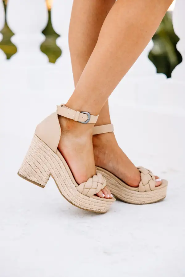 Walk The Walk Latte Brown Jute Heels