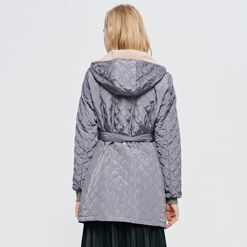 Front Tie Hooded Fleece Coat