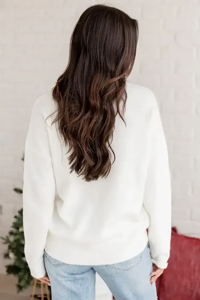 Merry And Bright Tinsel Cream Sweater