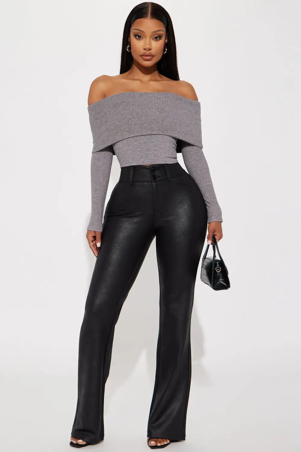 Sophia Heavy Rib Top - Grey