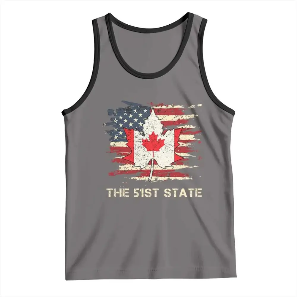 Canada The 51st State Tank Top Canadian Maple American Flag TS09