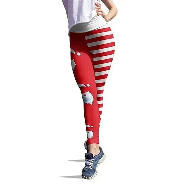 Santa Claus Leggings Jogger Pants Women's Christmas Christmas Christmas Eve Adults' Christmas New Year Eve Polyester Lycra Spandex Pants