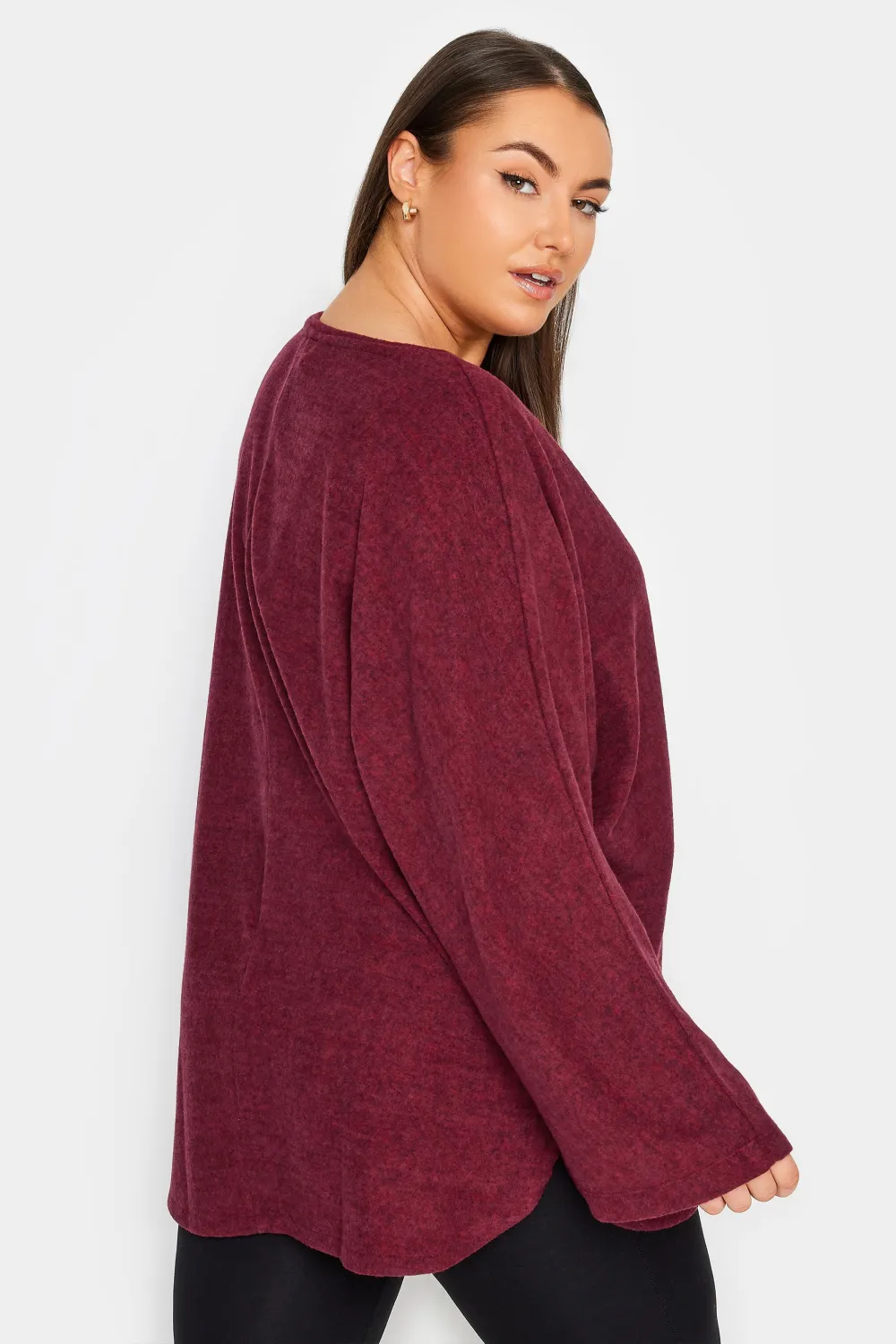 YOURS Curve Deep Red Front Seam Soft Touch Jumper