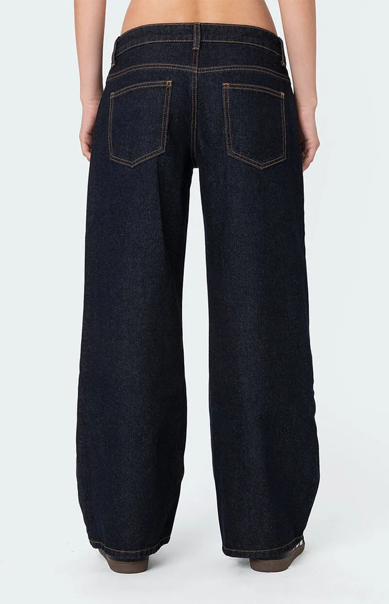 Edikted Petite Raelynn Washed Low Rise Jeans