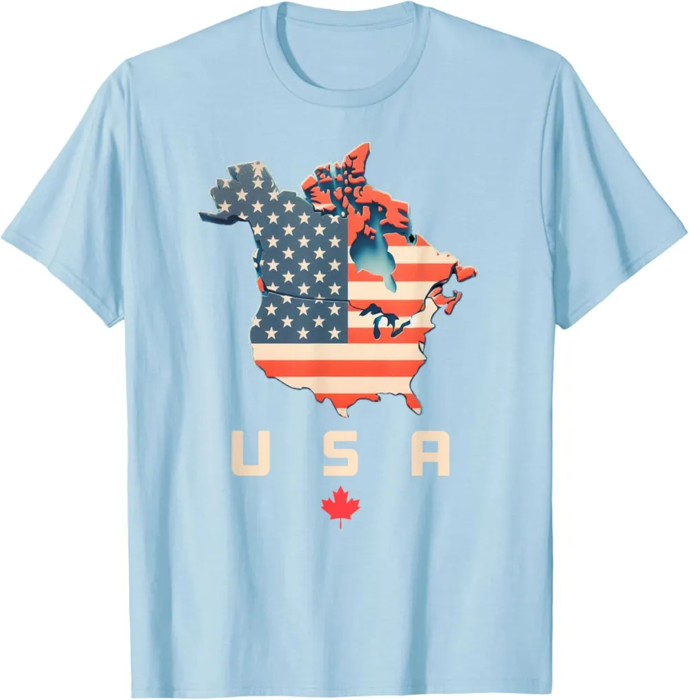Shirt with Canada and USA map - Annex America’s 51st state! T-Shirt