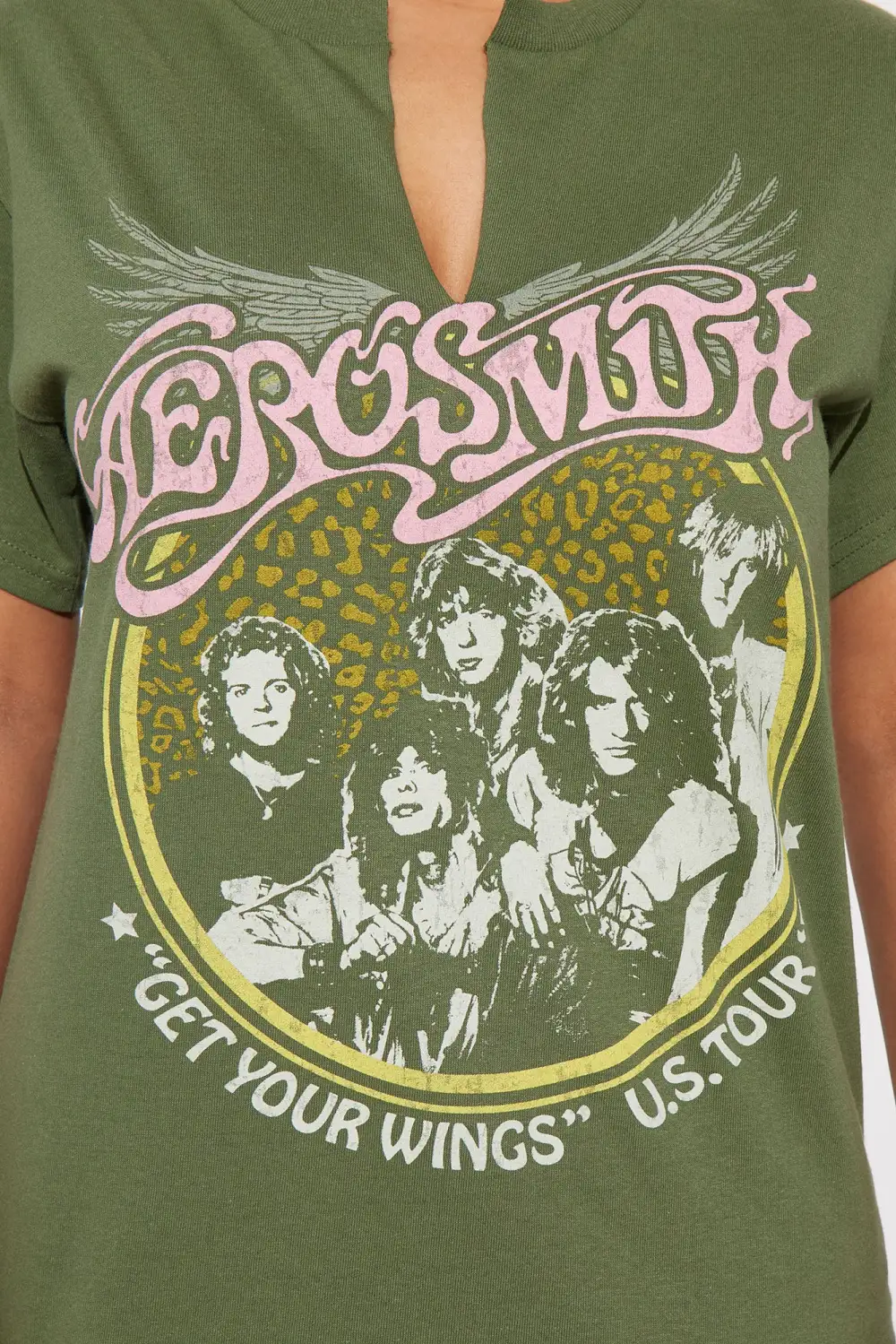 Aerosmith Washed Graphic Tshirt - Green