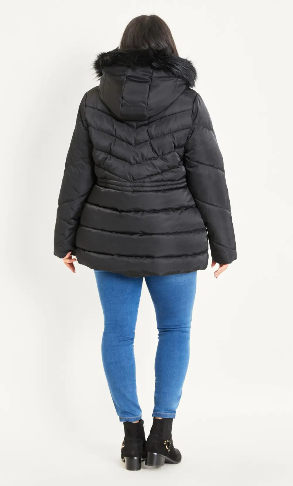 Evans Black Panelled Coat