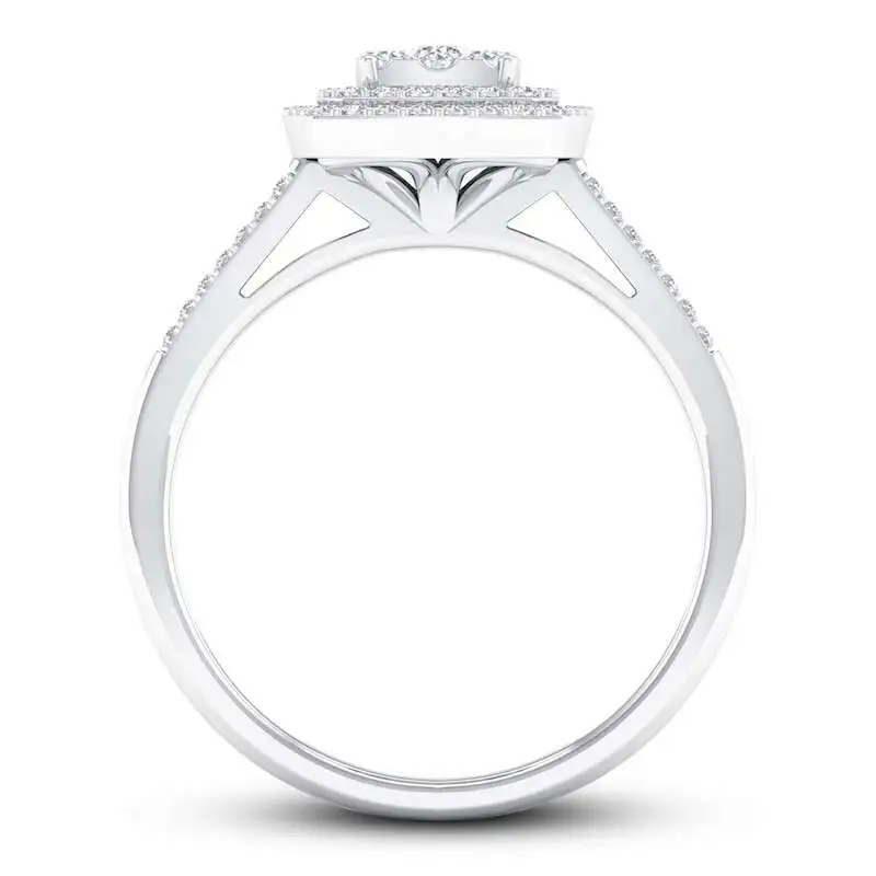 Diamond Engagement Ring 1/4 ct tw Round-cut 10K White Gold