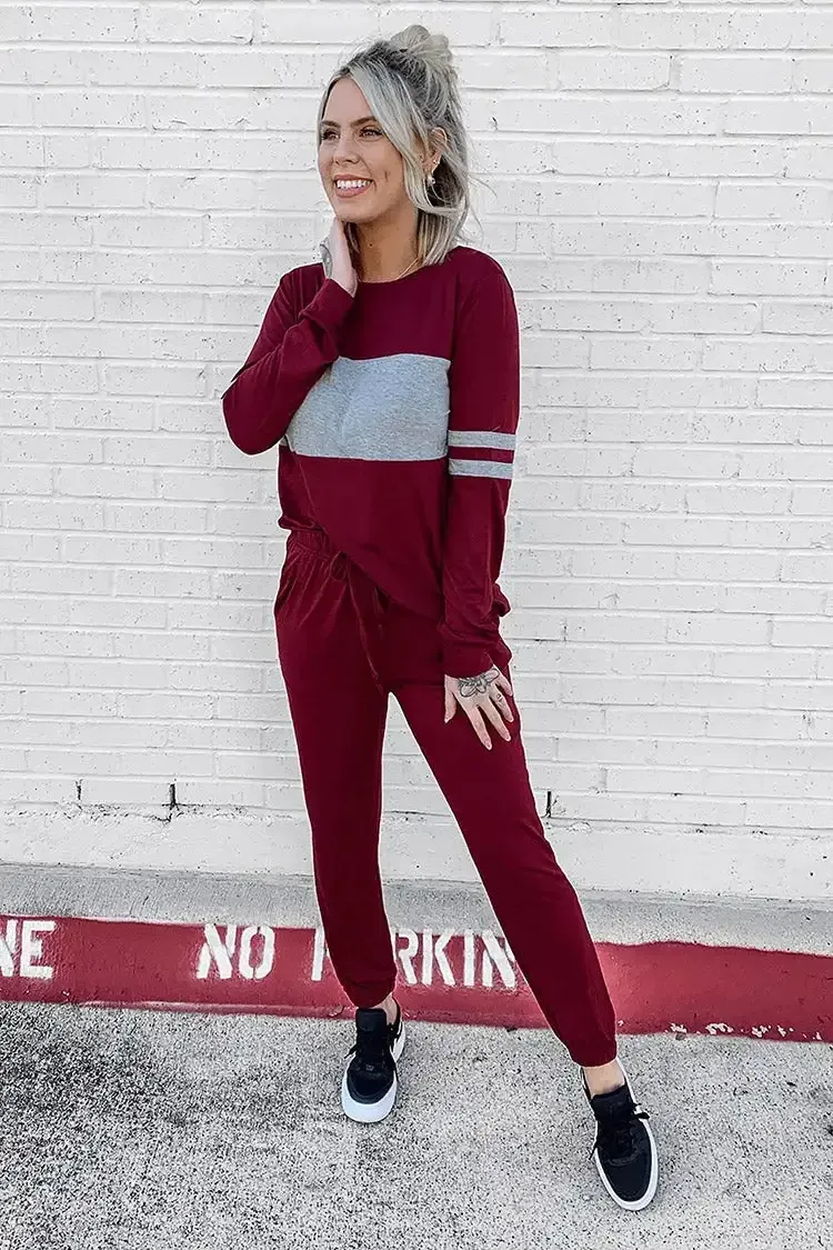 Women 2 Piece Long Sleeve Tracksuit with Long Pants