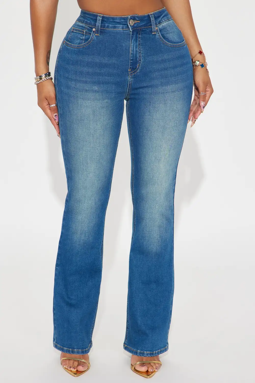 Play By My Rules Stretch Bootcut Jeans - Medium Wash