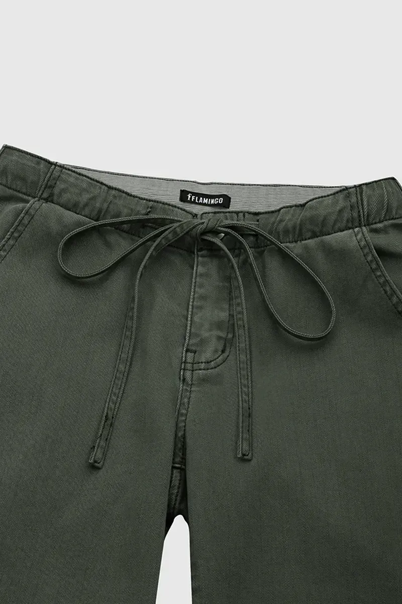 Drawstring Low Waist Wide Leg Jeans