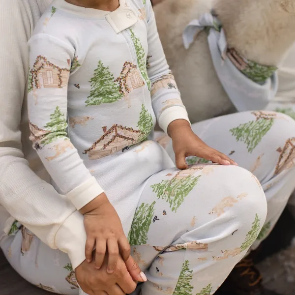 Winter Cabin Matching Organic Cotton Pajamas