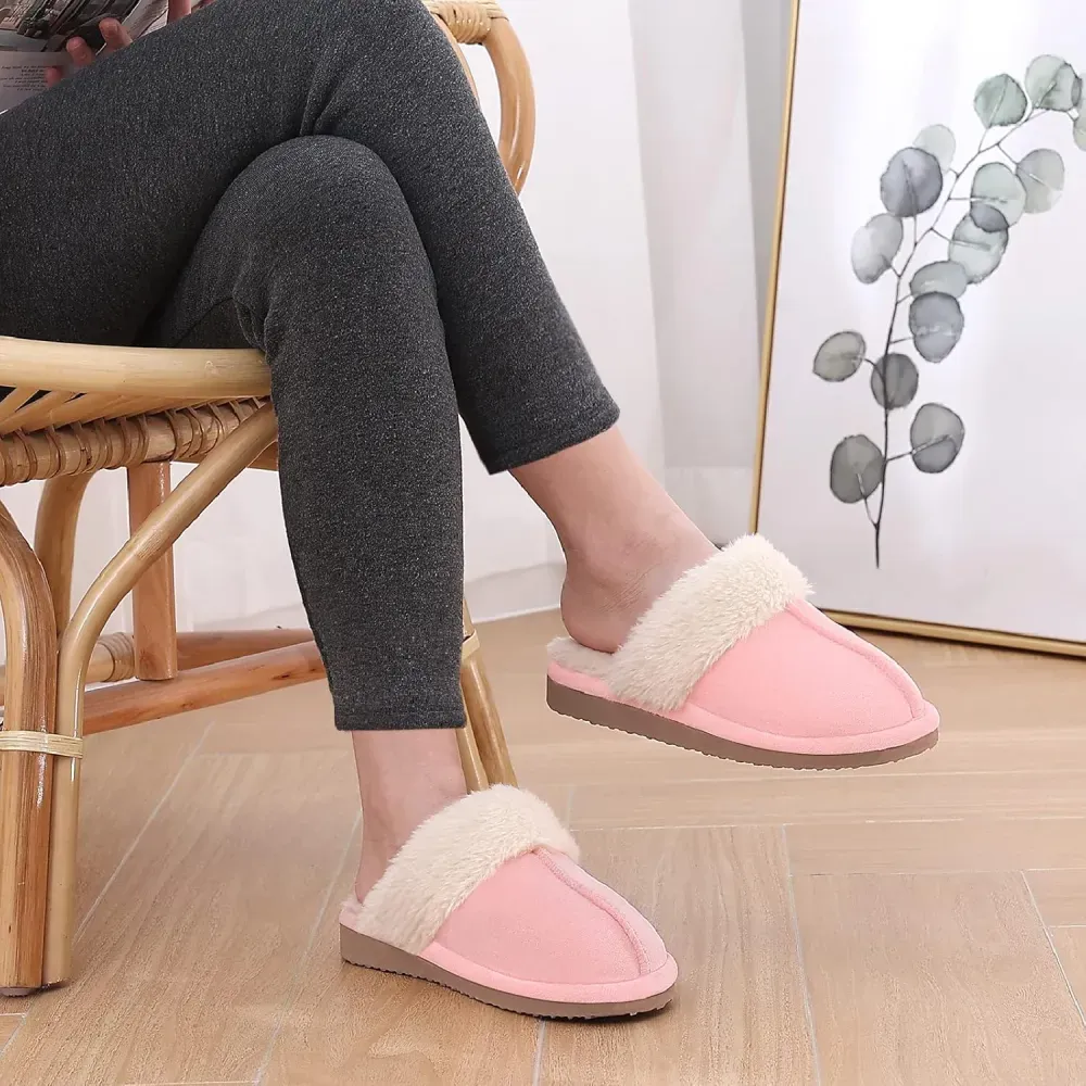 Women's Fuzzy Memory Foam Slippers Fluffy Winter House Shoes Indoor and Outdoor