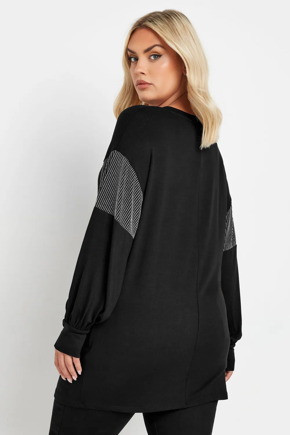 YOURS Curve Black Reindeer Novelty Christmas Jumper