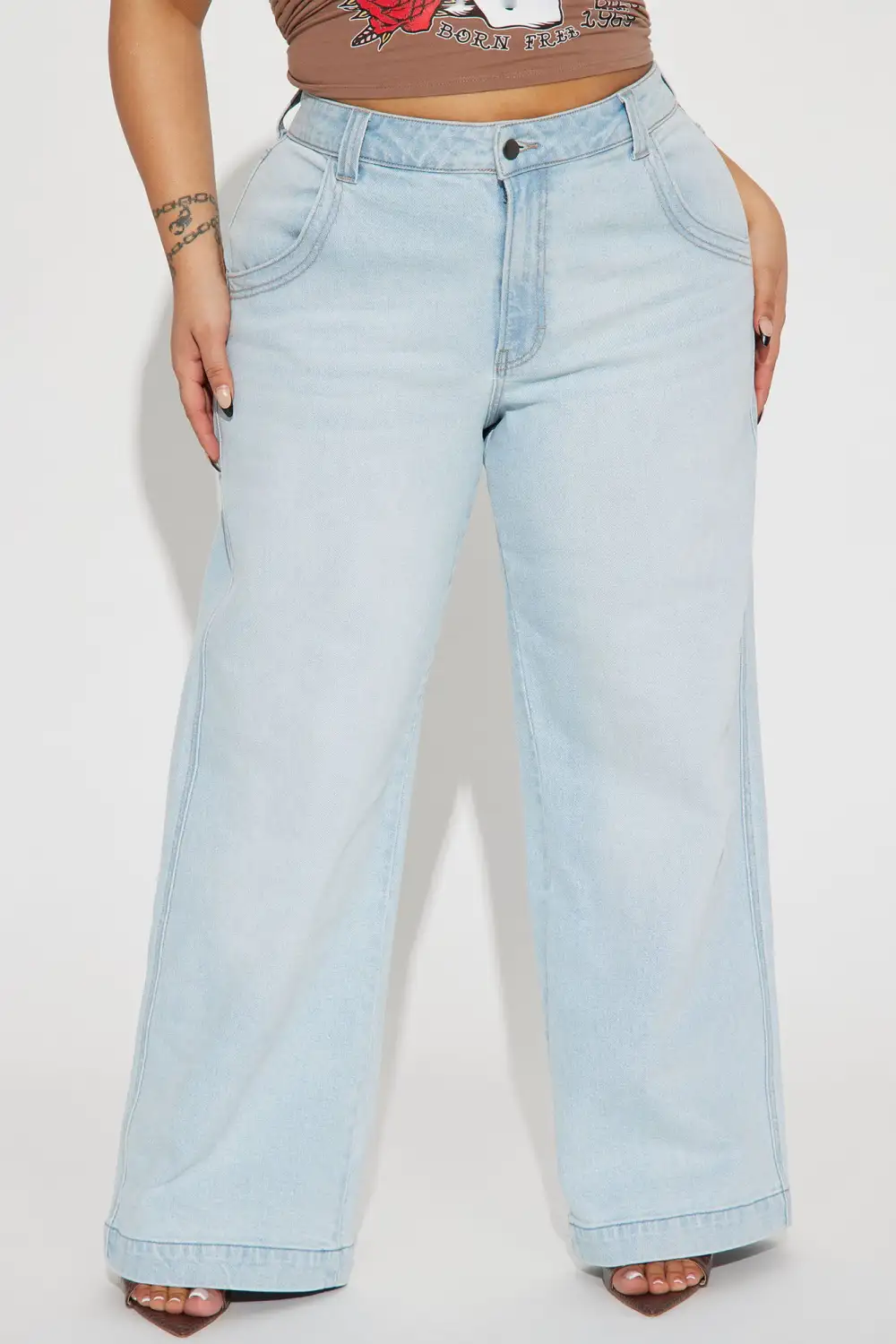 New Obsession Baggy Wide Leg Jean - Light Blue Wash