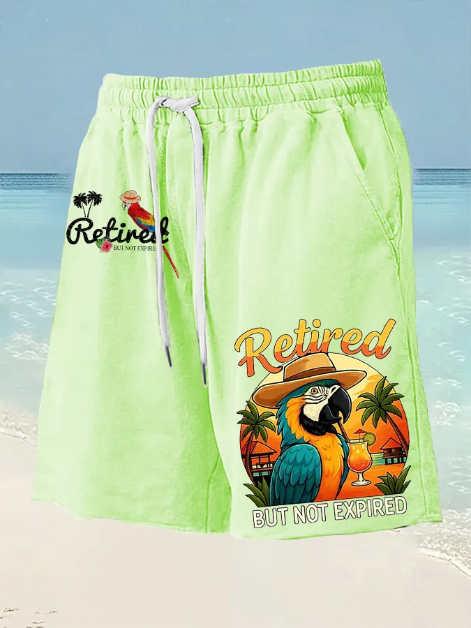 Men's Tropic Like It's Hot Beach Vacation Parrot Print Casual Shorts