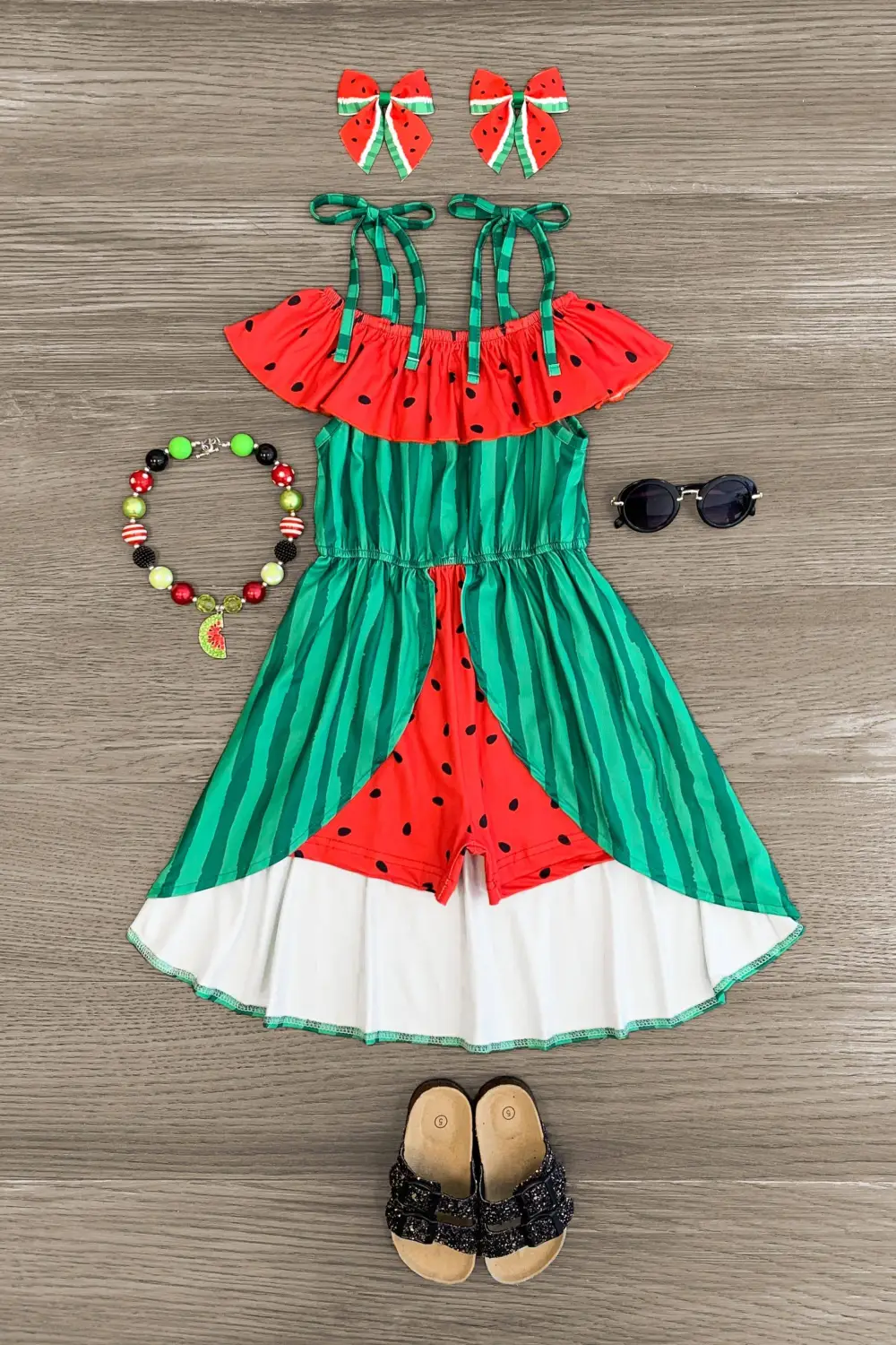 Watermelon Skirted Romper