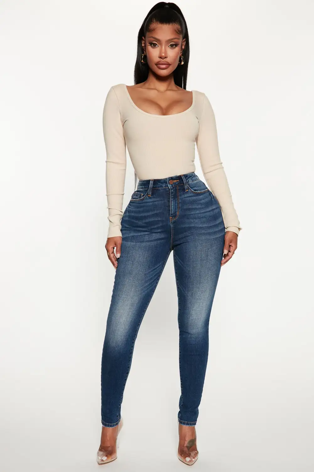 Tiana Snatched Top - Cream