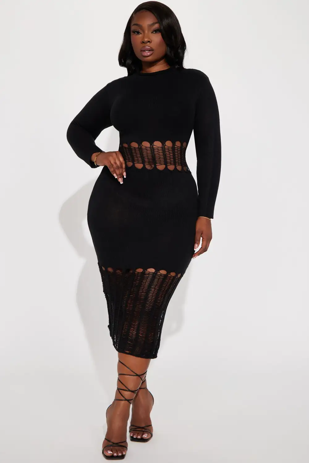 Tamara Sweater Midi Dress - Black