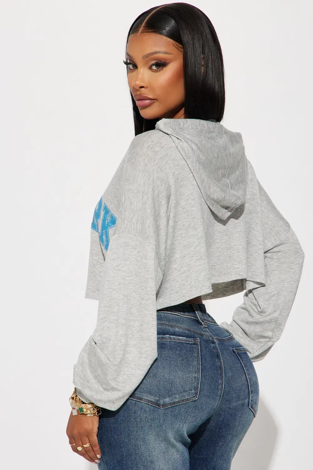 Better In New York Cropped Hoodie - Heather Grey