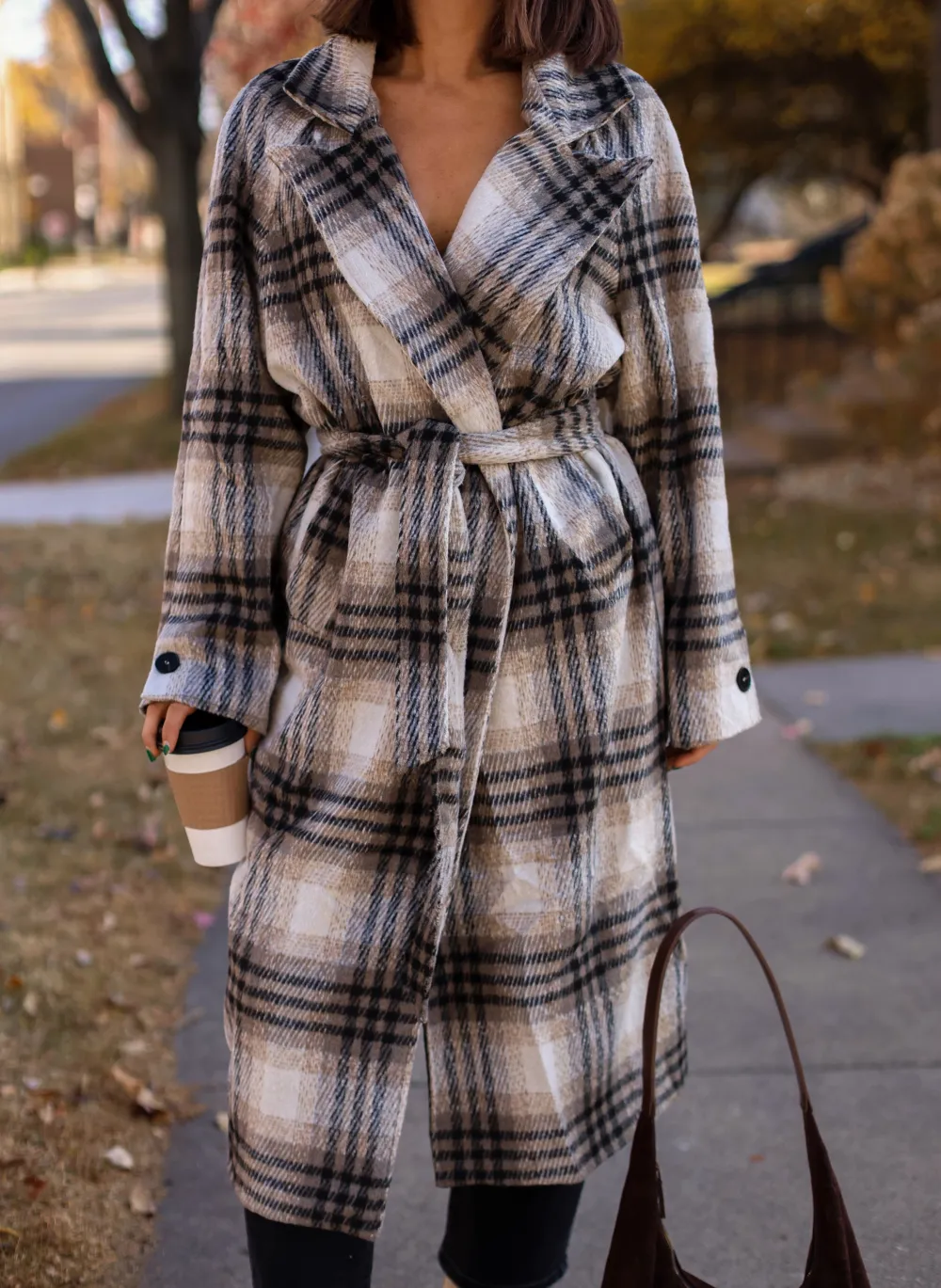 Plaid Trench Jacket