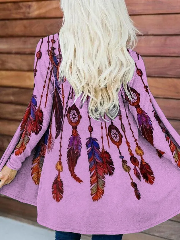 Long Sleeve Cotton-Blend Vintage Cardigan