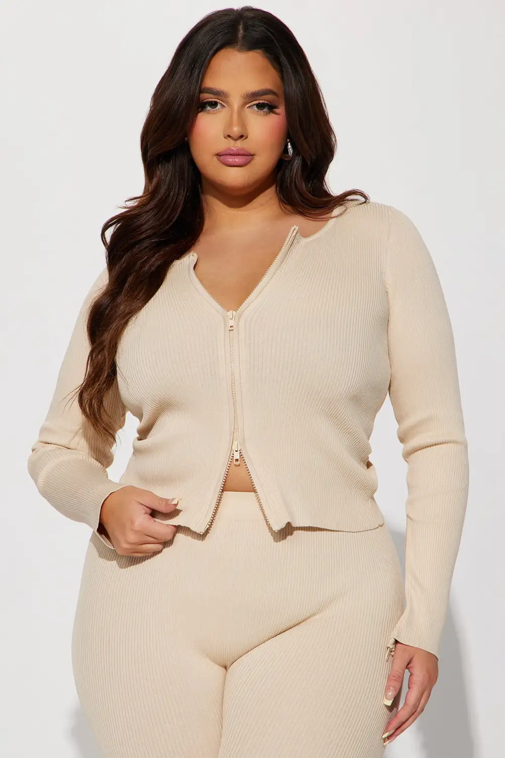 Wrong Way Sweater Pant Set - Taupe