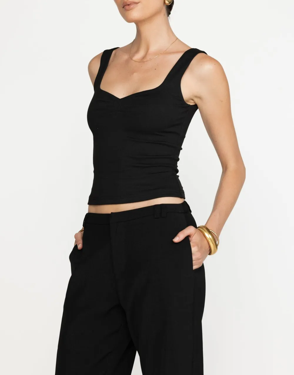 Elegant Solid Color Heart-Shaped Women's Vest