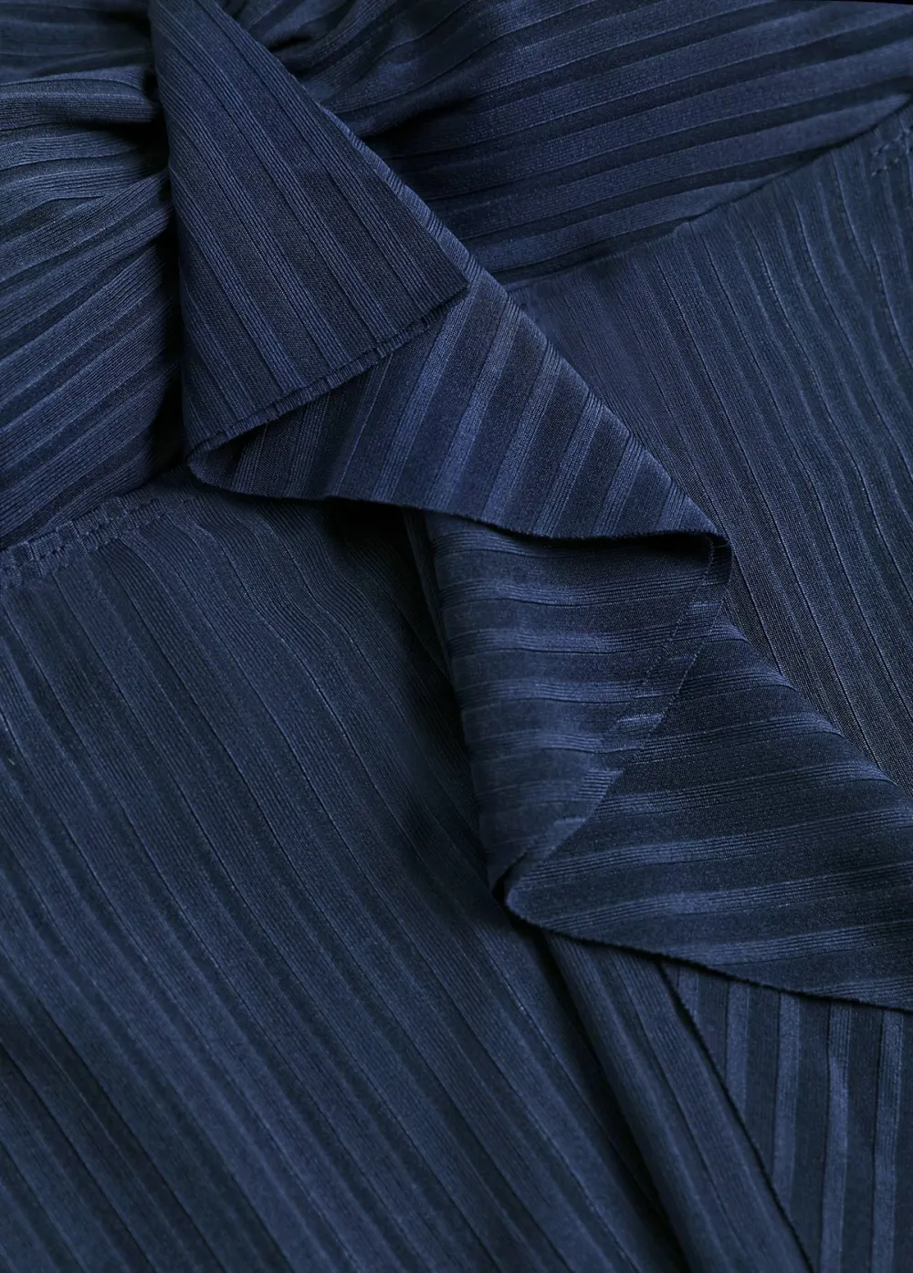 Ruffle Tropical Plants Print Navy Tankini Set