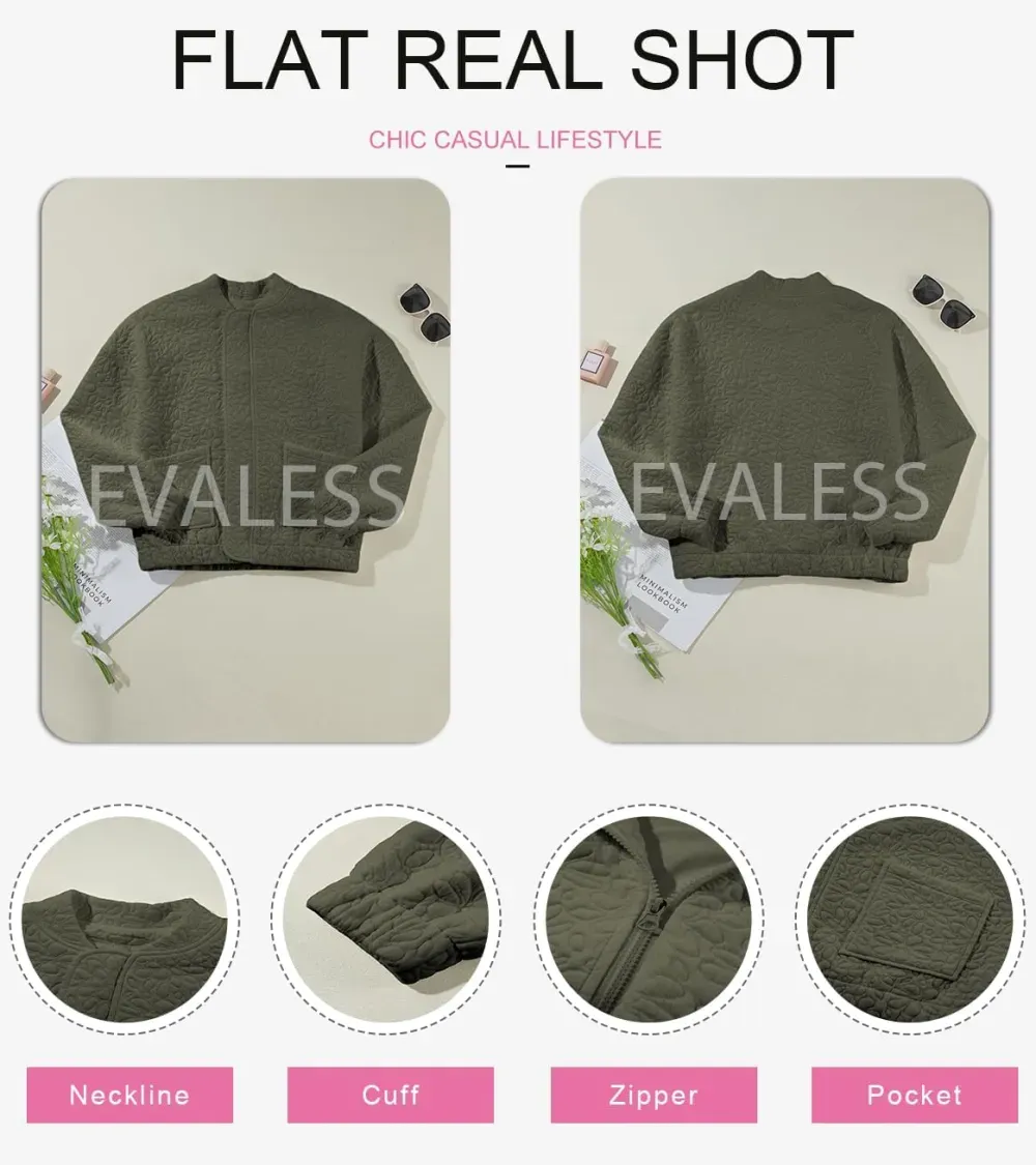 Jackets for Women Spring Fashion 2025 Cute Jacquard Coats Lightweight Zip Up Jackets Dressy Casual