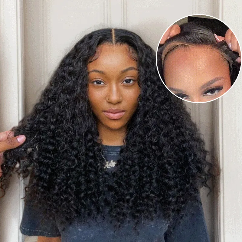 Real HD| Deep Wave Glueless Lace Closure Wig 250% Raw Virgin Human Hair Wig