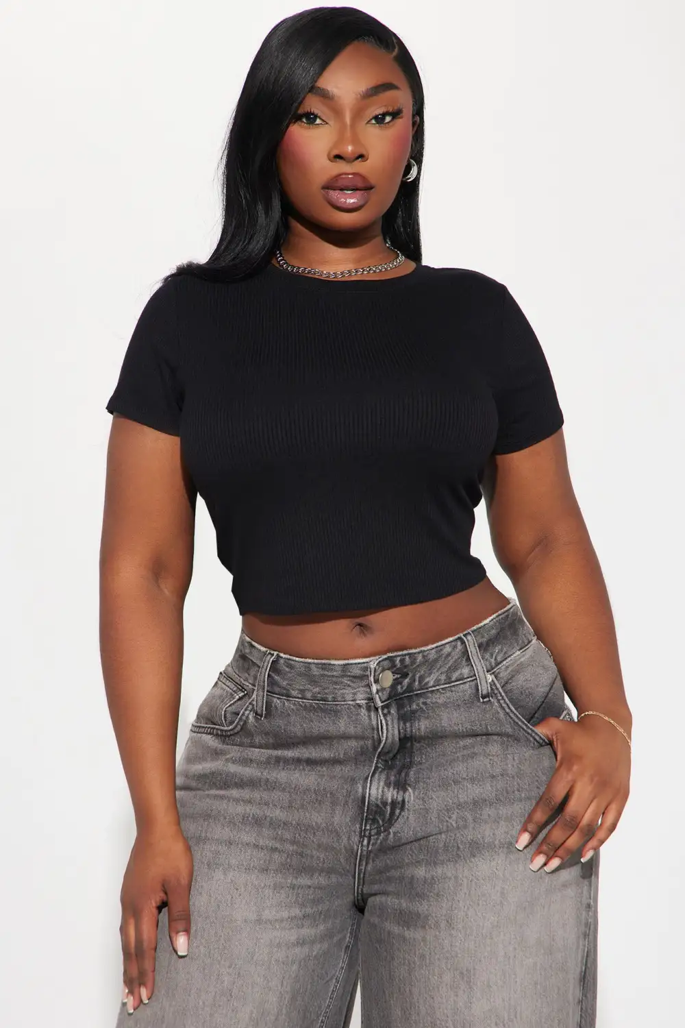 Serai Crew Neck Top - Black