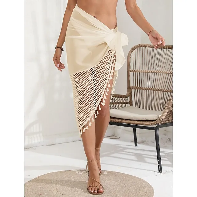 Women's Swimwear Bikini Bottom Beach Bottom Normal Swimsuit 2 Piece Tassel Plain Black White Pink Blue Green Bathing Suits Sexy Beach Wear Holiday