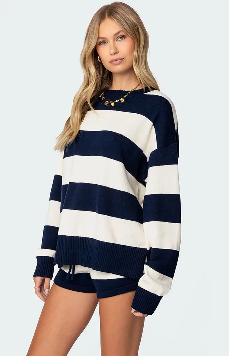 Edikted Riley Oversized Striped Sweater