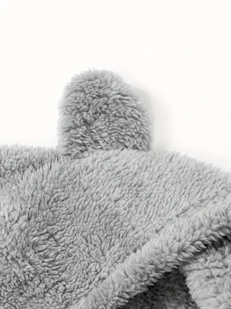 Fuzzy Hooded Pajama Jumpsuit For Music Festival, Comfy & Cute Long Sleeve Zipper Pajamas, Women's Lingerie & Sleepwear